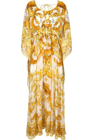 Dolce & Gabbana Chiffonkleid mit Majolica-Print