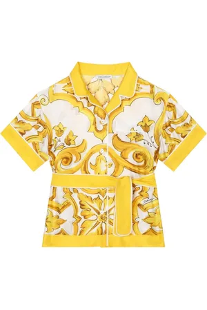 Dolce & Gabbana Seidenhemd mit Majolica-Print