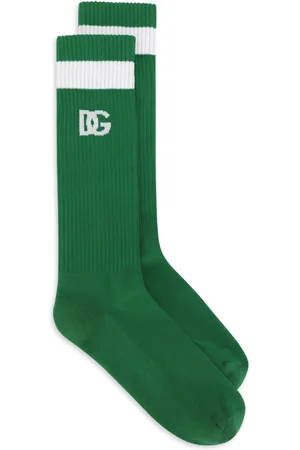 Dolce & Gabbana Gerippte Socken mit Logo-Intarsie