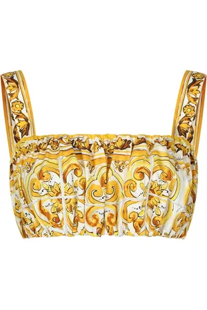 Dolce & Gabbana Cropped-Top mit Majolica-Print