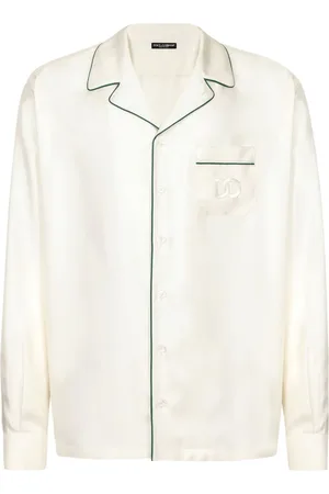 Dolce & Gabbana Seidenhemd mit Logo-Stickerei