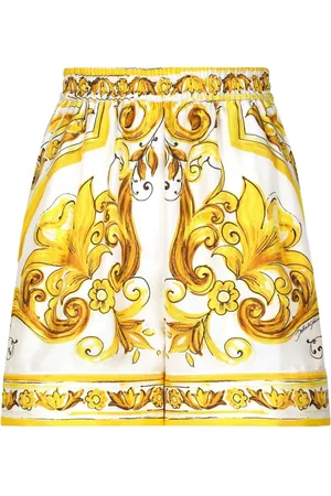 Dolce & Gabbana Seidenshorts mit Majolica-Print
