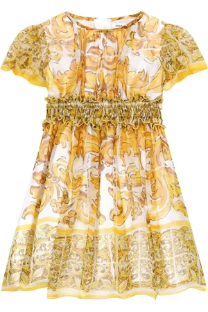 Dolce & Gabbana Seidenkleid mit Majolica-Print