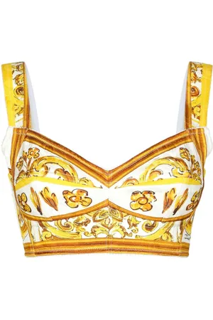 Dolce & Gabbana Cropped-Top mit Majolica-Print