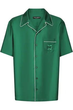 Dolce & Gabbana Seidenhemd mit Logo-Stickerei