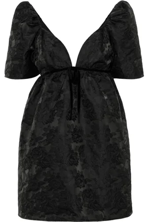 Ganni Blumiges Jacquard-Kleid