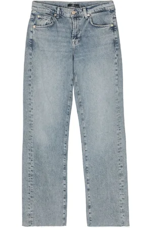7 for all Mankind Halbhohe Tess Straight-Leg-Jeans