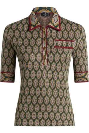 Etro Poloshirt mit Jacquard-Ärmeln