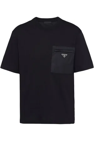 Prada T-Shirt mit Einsatz aus Re-Nylon