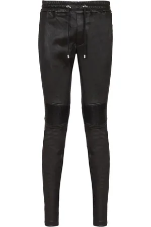 Balmain Lederhose mit Kordelzug