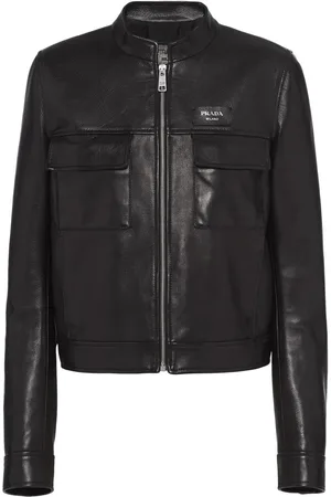 Prada Lederjacke mit Reißverschluss