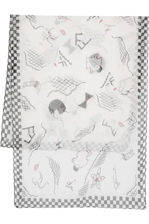 Fendi Seidenschal mit Sketch-Print
