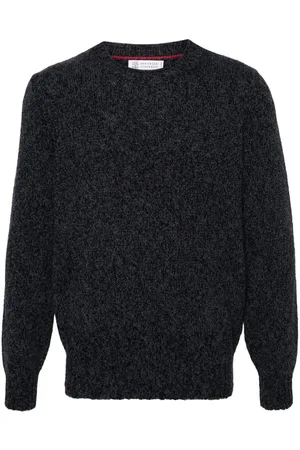 Brunello Cucinelli Melierter Pullover mit Rundhalsausschnitt