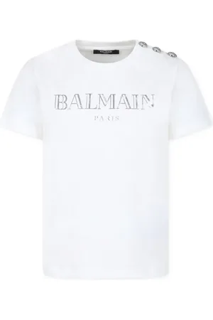 Balmain T-Shirt aus Bio-Baumwolle mit Logo-Print