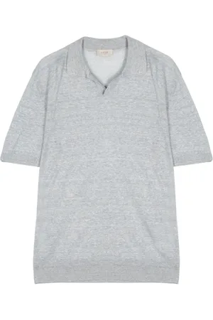 ALTEA Meliertes Poloshirt aus Feinstrick
