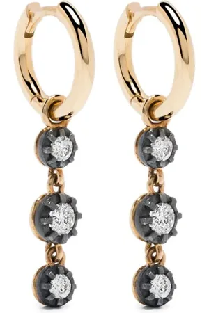LEANDRA BAGS 18kt Gelbgoldcreolen mit Diamanten