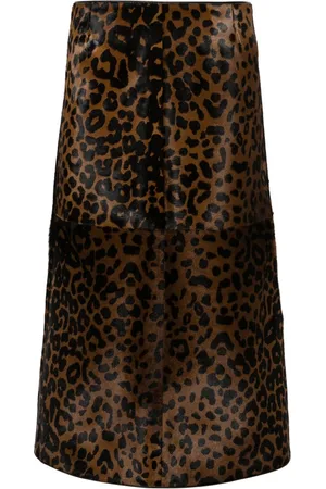 Totême Zeron Lederrock mit Leoparden-Print