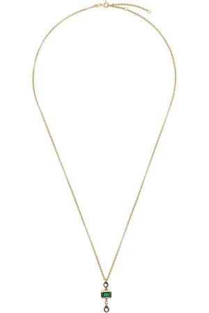 LEANDRA BAGS 18kt Alegra Gelbgoldhalskette mit Smaragd und Diamanten