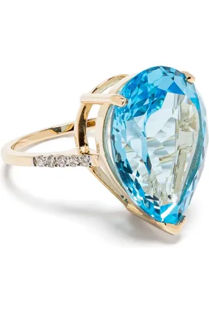 Mateo 14kt Gelbgoldring mit blauem Topas