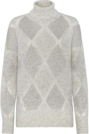 Brunello Cucinelli Rollkragenpullover mit Pailletten
