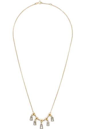 LEANDRA BAGS 18kt Taper-5 Gelbgoldhalskette mit Diamanten