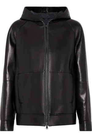Brunello Cucinelli Lederjacke mit Kapuze
