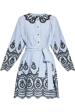 Munthe Kleid mit Lochstickerei
