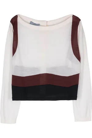 Prada 1990s Cropped-Top in Colour-Block-Optik