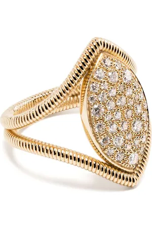 LEANDRA BAGS 18kt Cabo Gelbgoldring mit Diamanten-Pavé