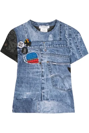 Dior 2001 T-Shirt mit Denim-Print
