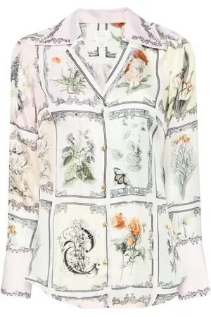 Camilla Seidenhemd mit botanischem Print