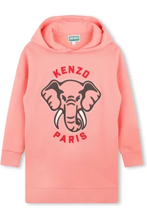 Kenzo Kapuzenkleid mit Elefanten-Print