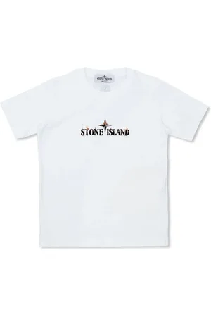 Stone Island T-Shirt in Distressed-Optik