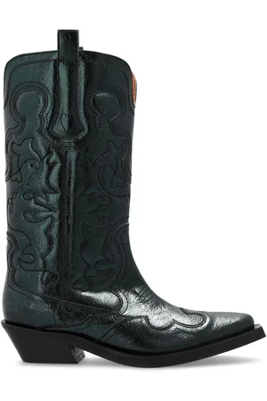 Ganni Cowboystiefel mit Ziernähten