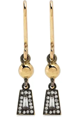 LEANDRA BAGS 18kt Taper and Ball Gelbgoldohrringe mit Diamanten