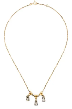 LEANDRA BAGS 18kt Taper-3 Gelbgoldhalskette mit Diamanten