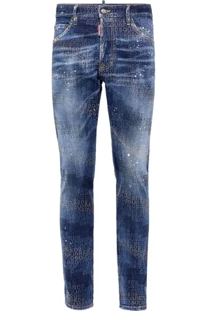 Dsquared2 Slim-Fit-Jeans mit Farbklecksen