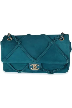 CHANEL 2019 mittelgroße Diamond Fringe Flap Schultertasche
