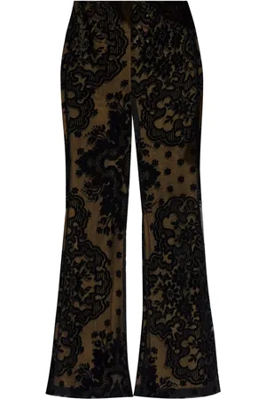 Etro Schlaghose mit floraler Stickerei