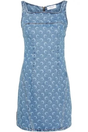 Marine Serre Minikleid mit Sichelmond-Print