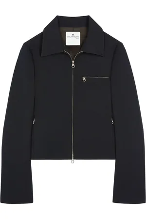 Courrèges Bestickte Twill-Jacke mit Reißverschluss
