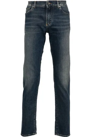 Dolce & Gabbana Slim-Fit-Jeans mit Logo-Schild