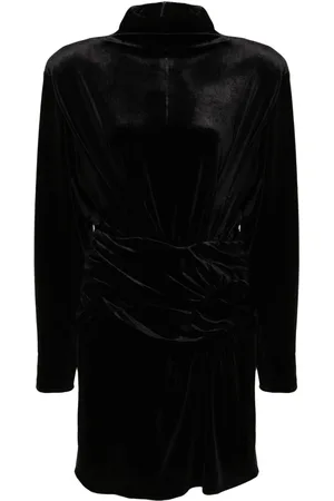 Ilkyaz Ozel Gerafftes Samtkleid