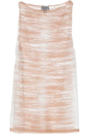 VERSACE 2000s Mesh-Tanktop mit Stickerei