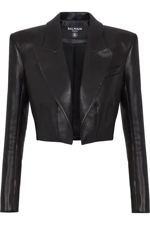 Balmain Cropped-Lederjacke