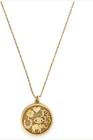 Jennifer Meyer 18kt Good Luck Gelbgoldhalskette mit Diamanten