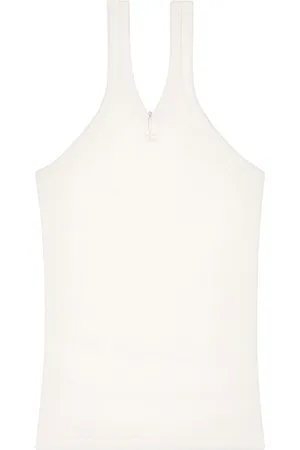 Courrèges Geripptes Trägershirt mit Logo