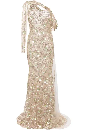 Saiid Kobeisy One-Shoulder-Robe mit Perlen
