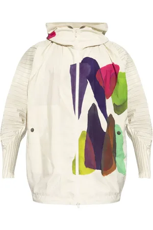 Issey Miyake Kapuzenjacke mit grafischem Print