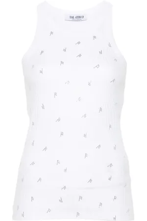 The Attico Tanktop mit Strass-Logo